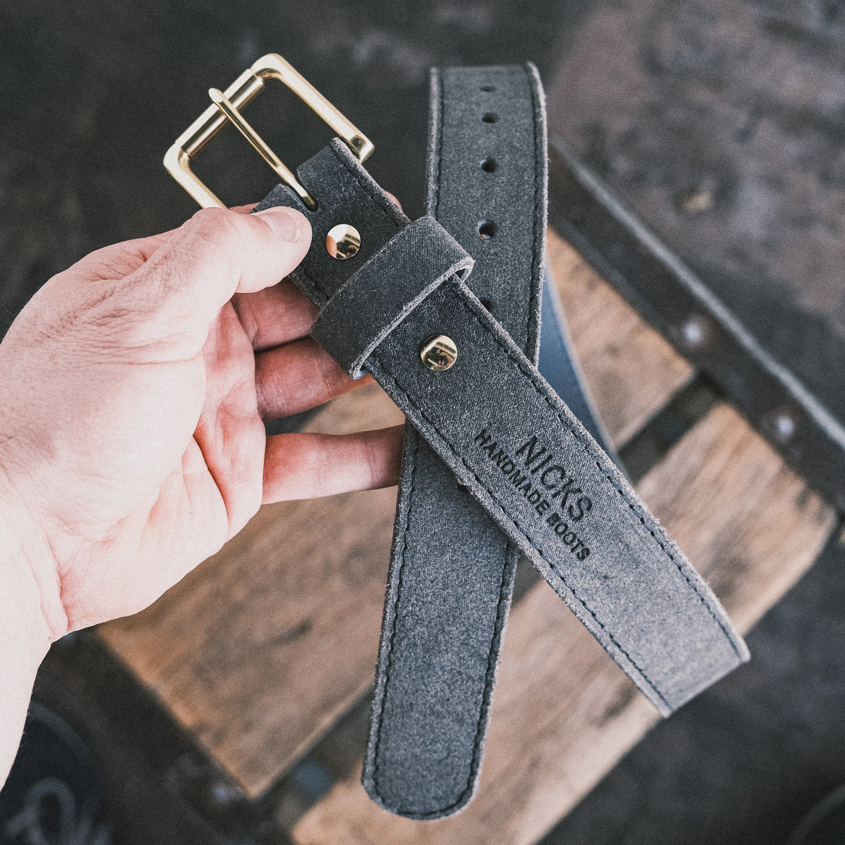 In Stock - 1.5", Heritage Work Belt - 1964 Grey Roughout - 38
