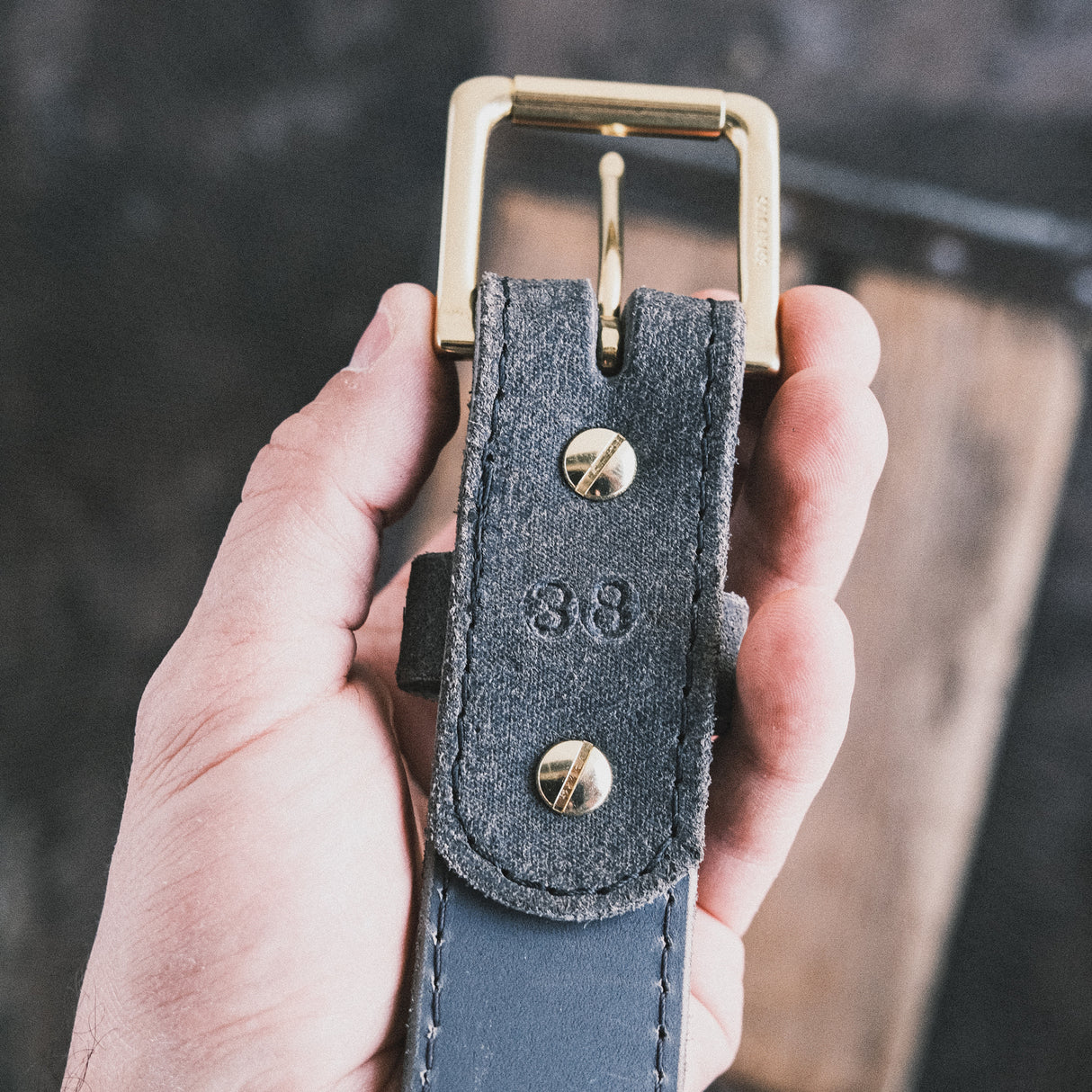 In Stock - 1.5", Heritage Work Belt - 1964 Grey Roughout - 38