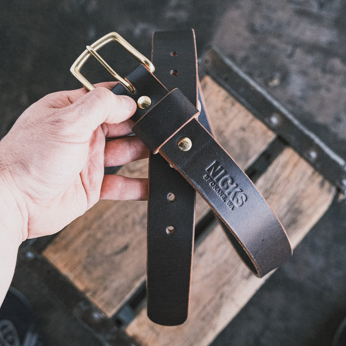 In Stock - 1.5", Heavy Duty Work Belt - Fired Oak English Bridle - 38