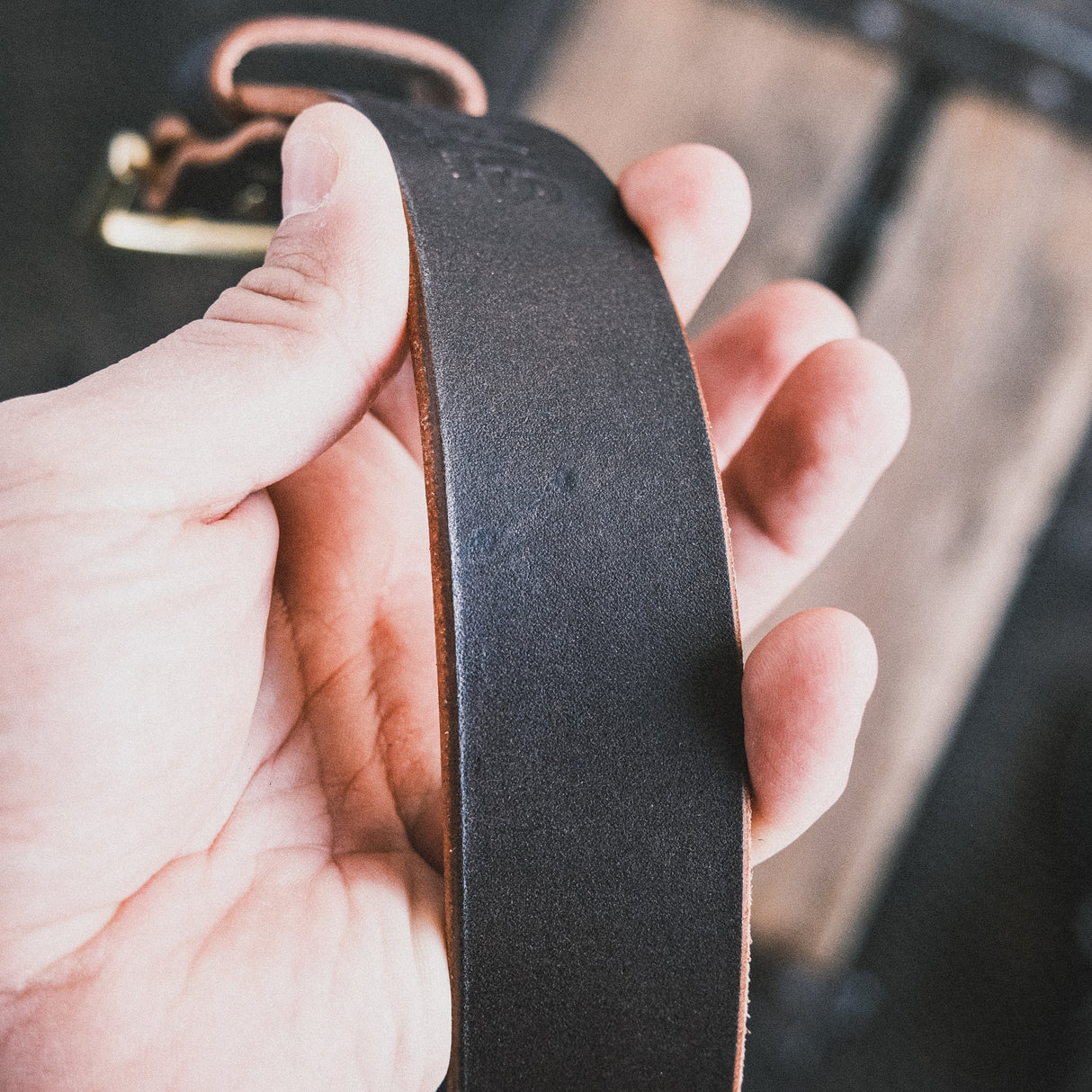 In Stock - 1.5", Heavy Duty Work Belt - Fired Oak English Bridle - 38