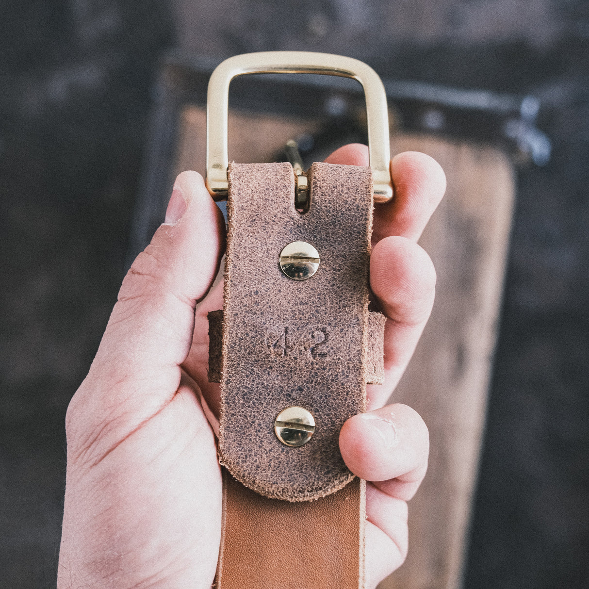 In Stock - 1.5", Classic Work Belt - 1964 Tan Roughout - 42