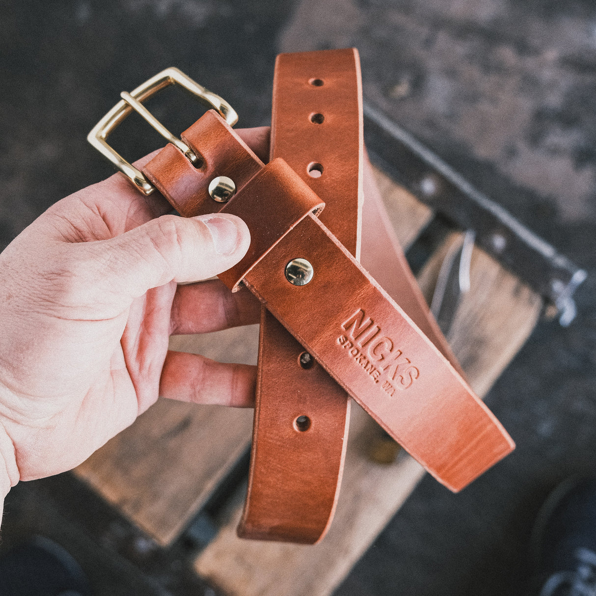 In Stock - 1.5", Heavy Duty Work Belt - Natural Double Stuffed - 38