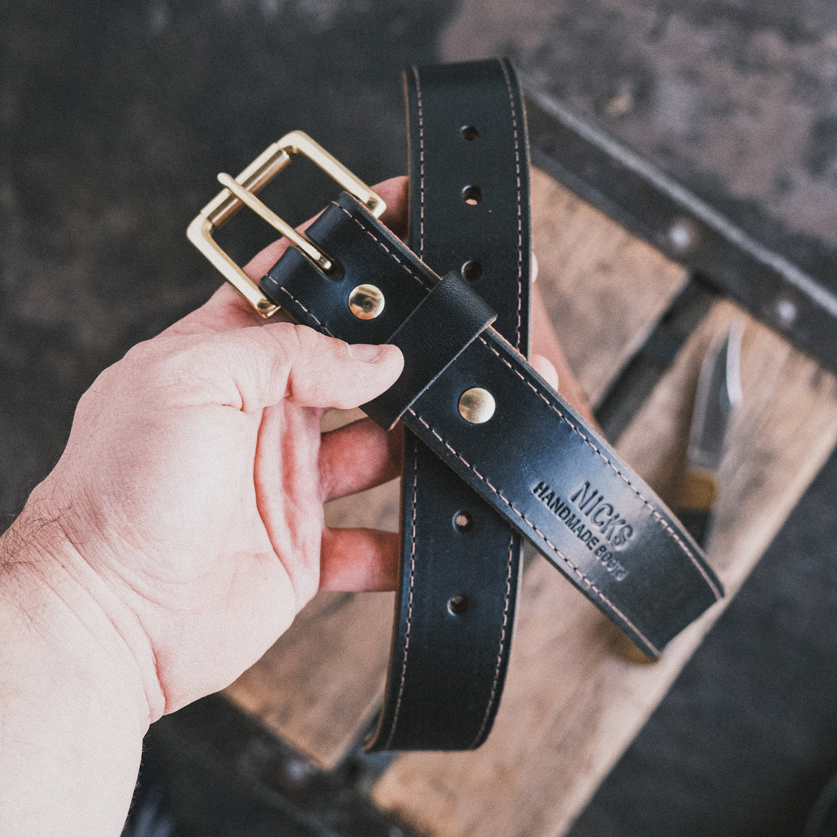 In Stock - 1.5", W&C Heritage Belt - Olive Double Stuffed - 38