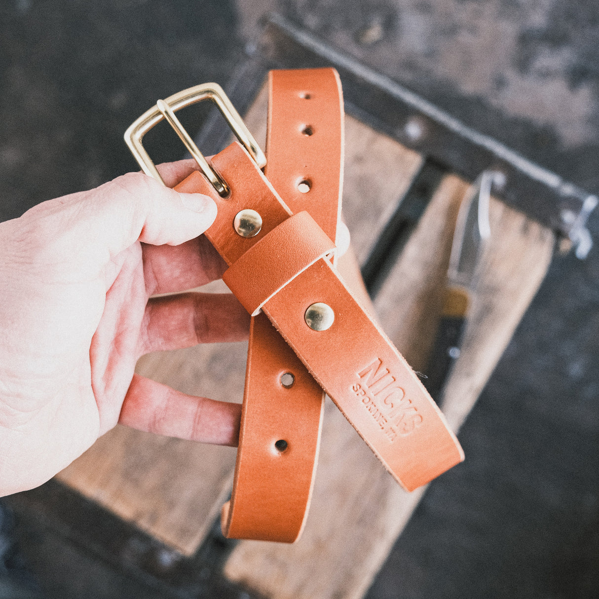 In Stock - 1.25", Heavy Duty Work Belt - Tan English Bridle - 38