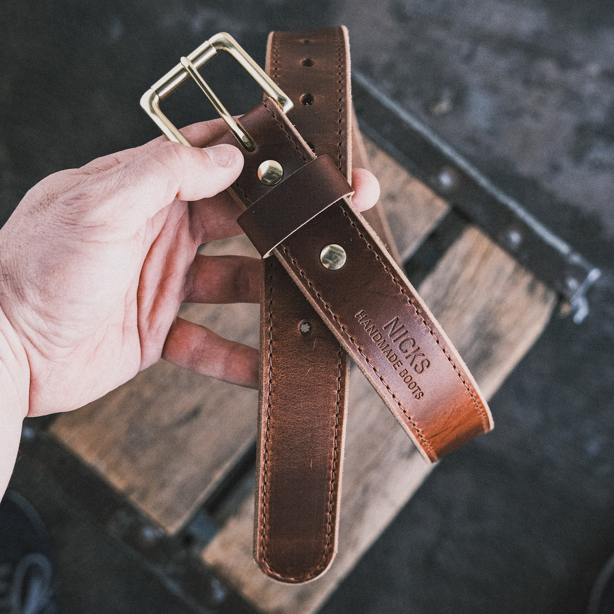 In Stock - 1.5", Heritage Work Belt - Double Shot 64 Brown - 38