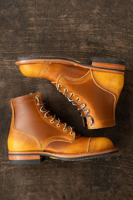 vibrant yellow ombre casual boot