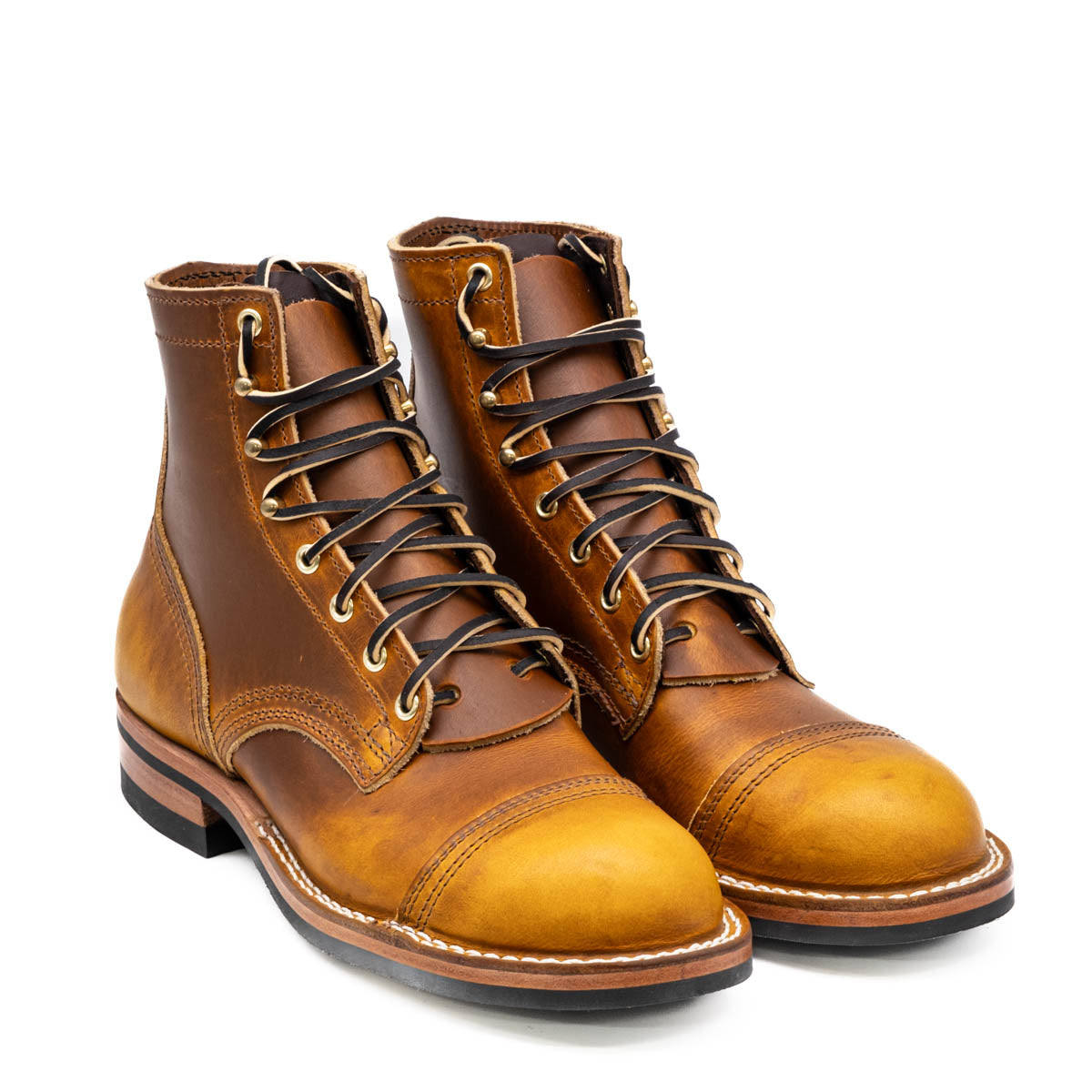 vibrant yellow ombre casual boot