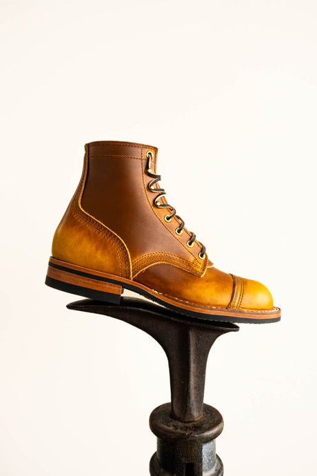 vibrant yellow ombre casual boot