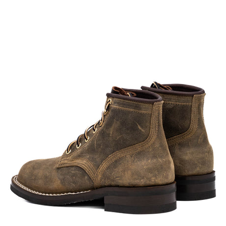 Lace up boot in waxy suede