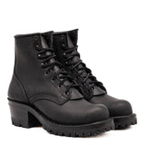 Black Becca boots with lug soles