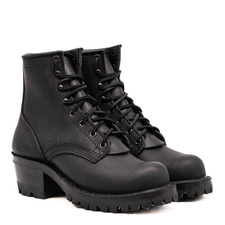 Black Becca boots with lug soles