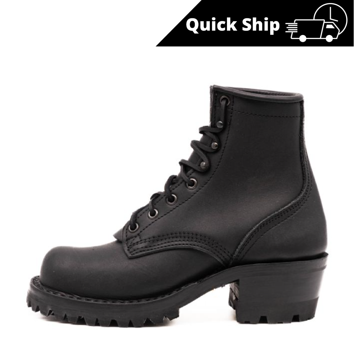 Black Becca boot with lug sole