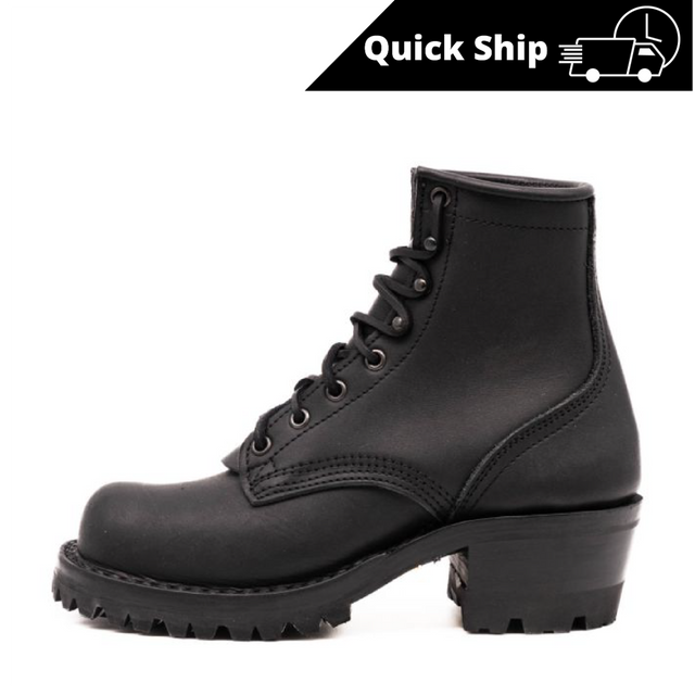 Black Becca boot with lug sole