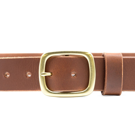 Waxy Buffalo Belt in medium brown