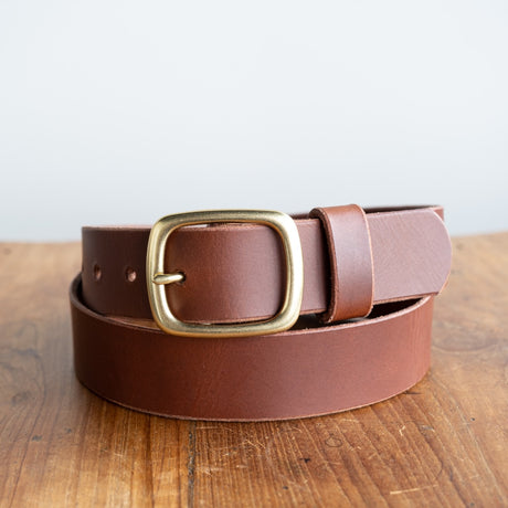 Waxy Buffalo Belt in medium brown