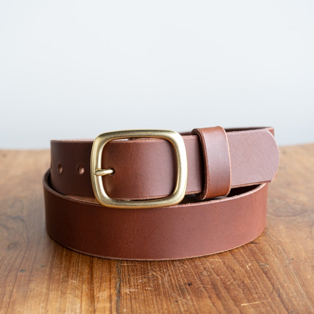 Waxy Buffalo Belt in medium brown
