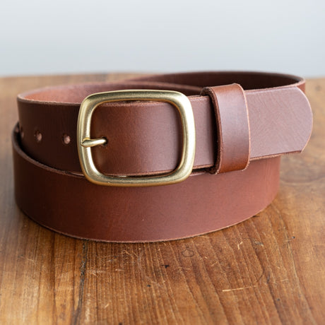 Waxy Buffalo Belt in medium brown