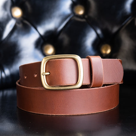 Waxy Buffalo Belt in medium brown
