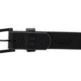 Nicks blackout belt with gunmetal hardware and black work leather