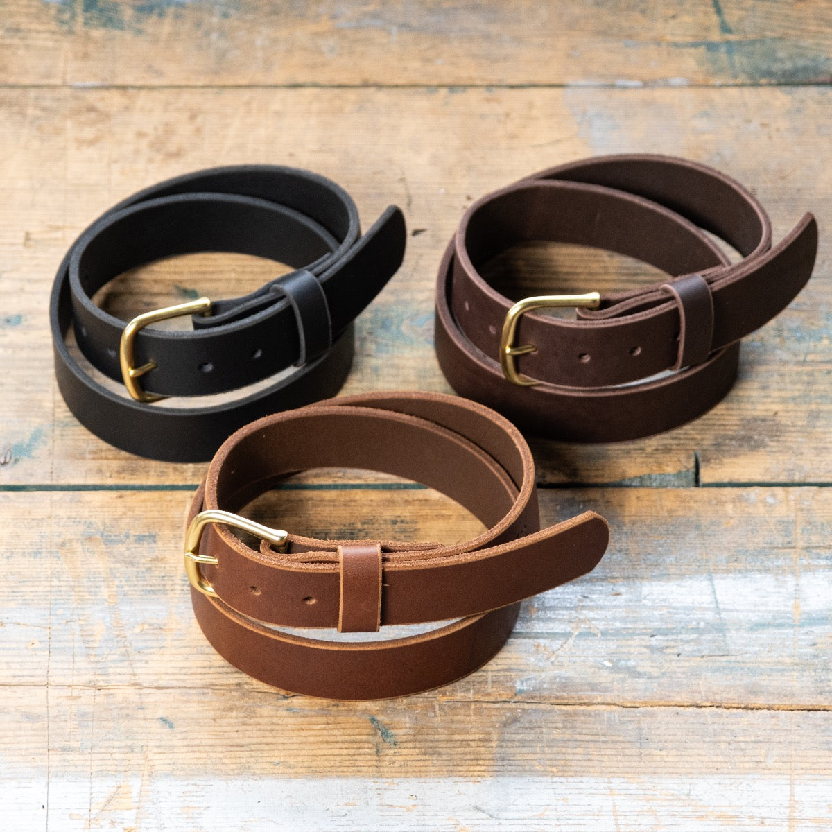 1964 Brown Classic Work Belt with Brass Hardware