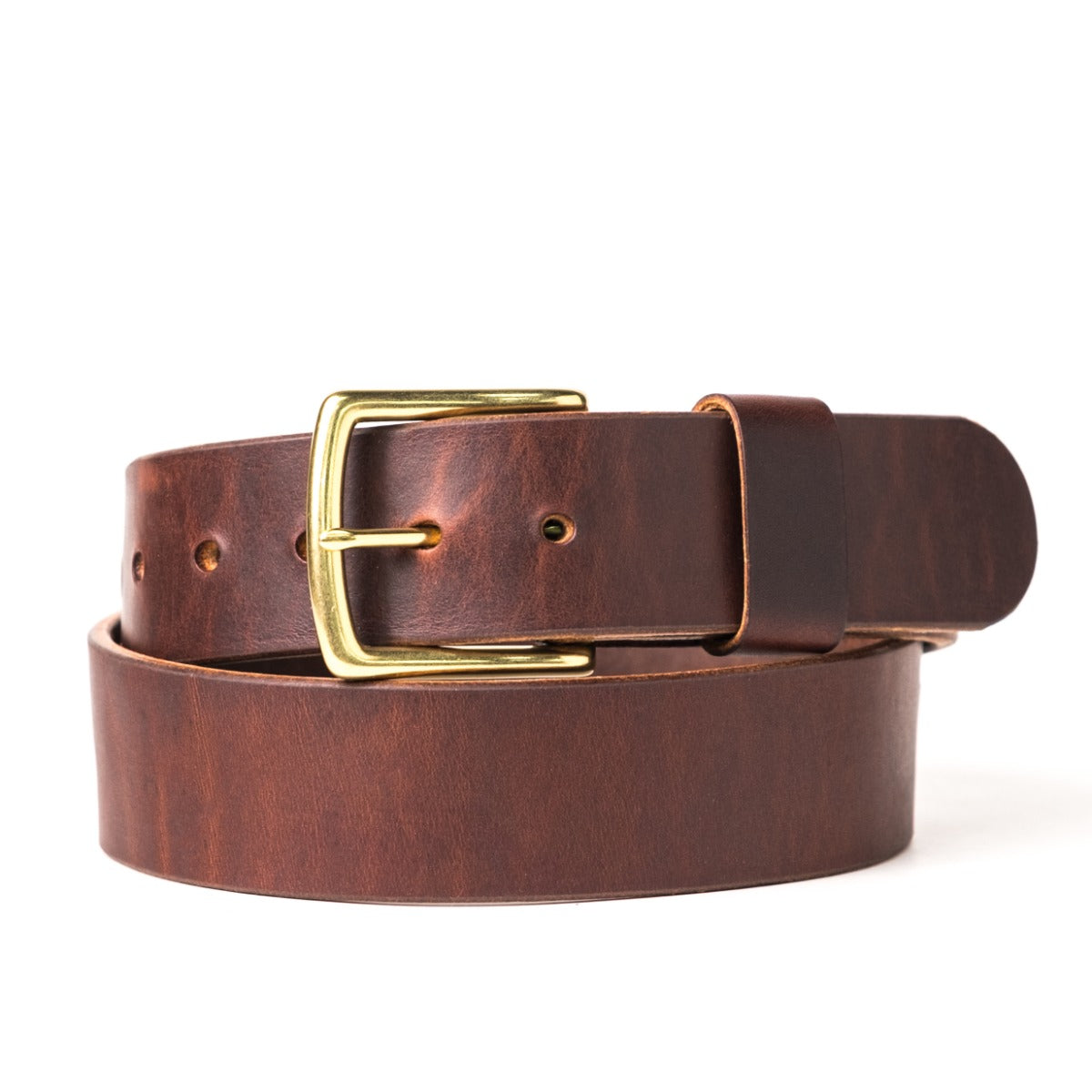 Heavy Duty Leather Work Belt - Buck Brown Wickett & Craig Double Stuffed