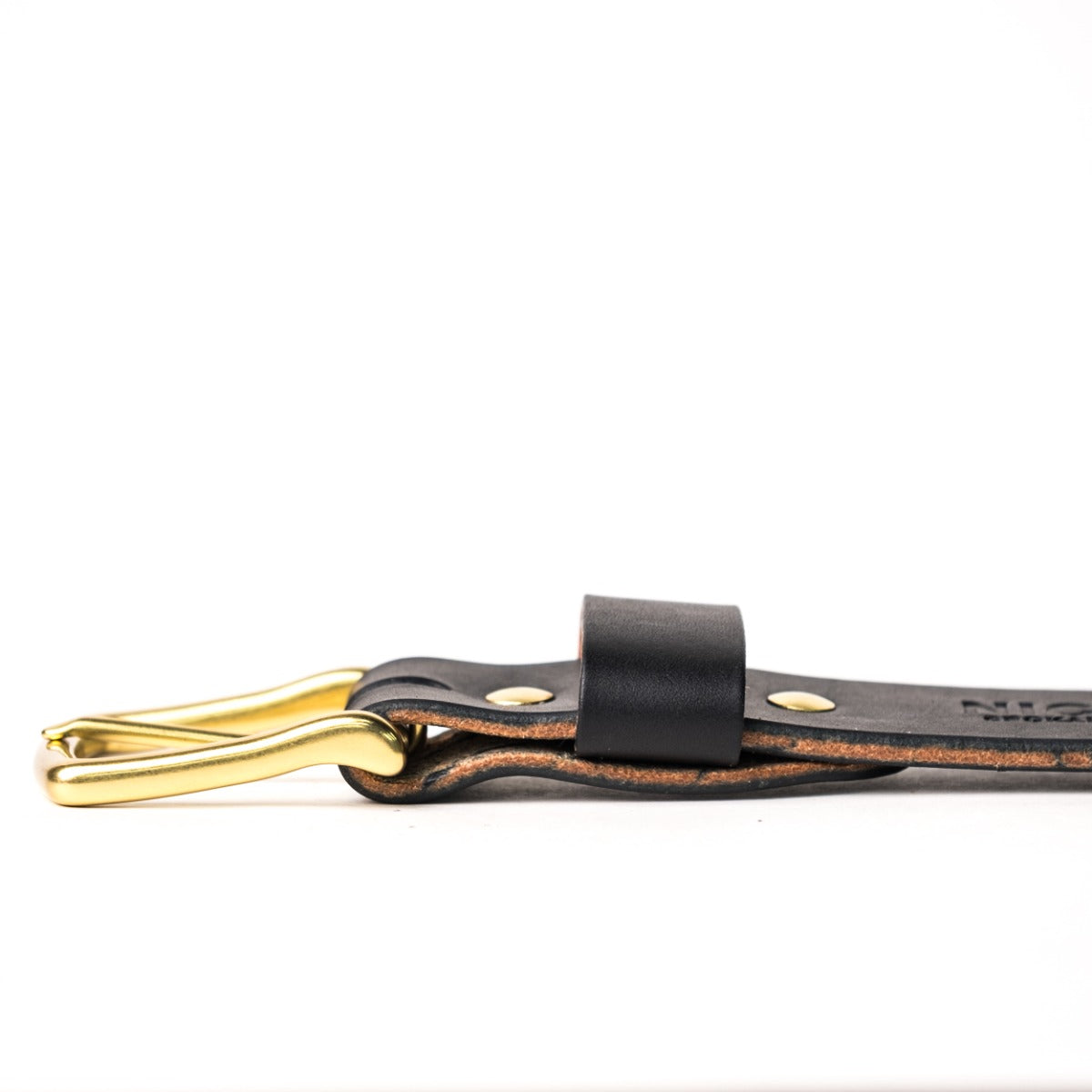 Heavy Duty Leather Work Belt - Black Wickett & Craig Double Stuffed