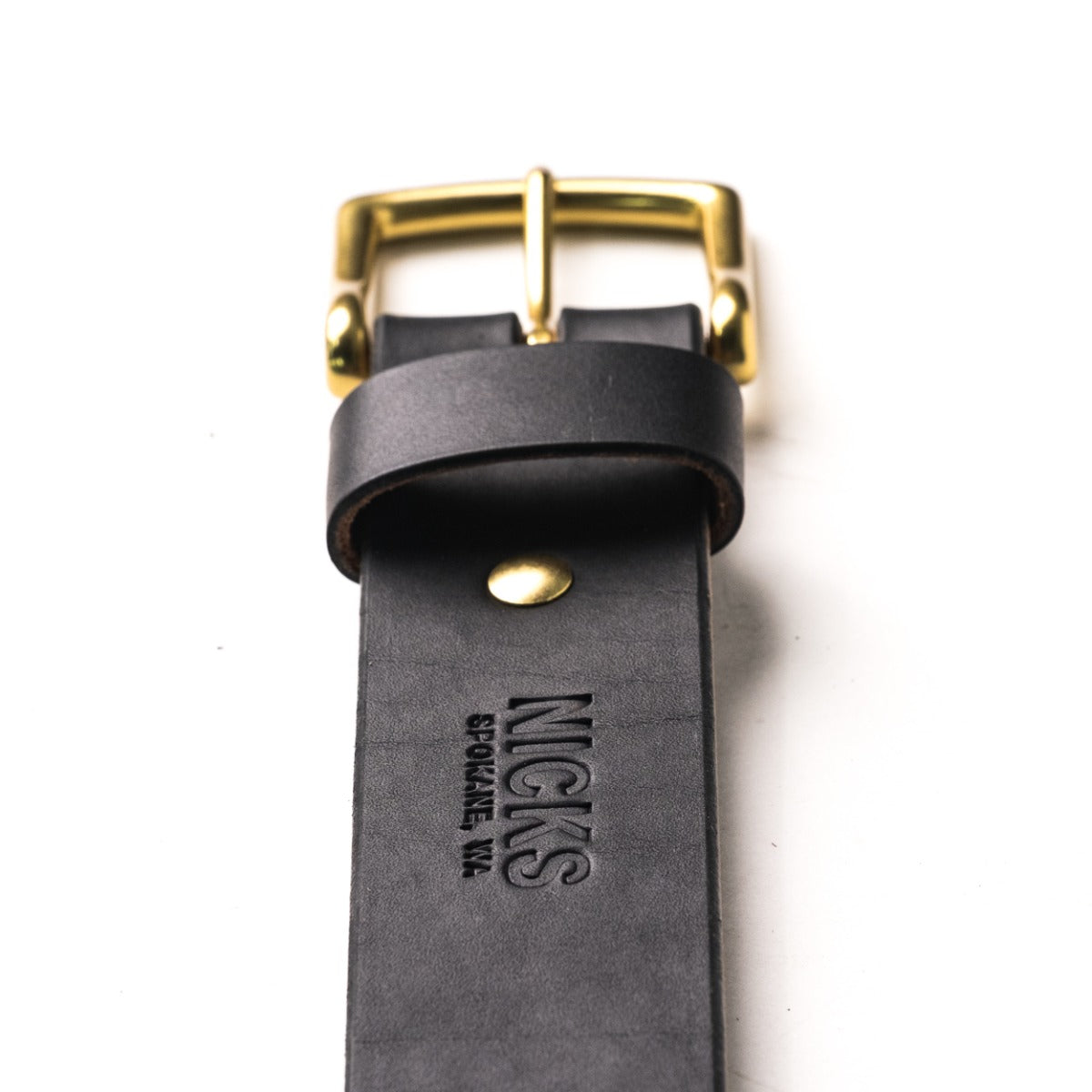 Heavy Duty Leather Work Belt - Black Wickett & Craig Double Stuffed