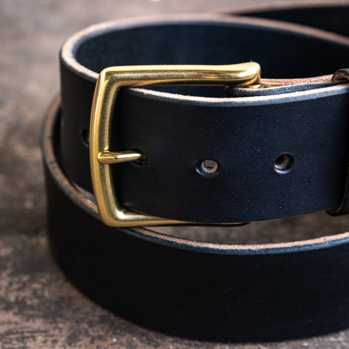 Heavy Duty Leather Work Belt - Black Wickett & Craig Double Stuffed