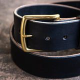 Heavy Duty Leather Work Belt - Black Wickett & Craig Double Stuffed
