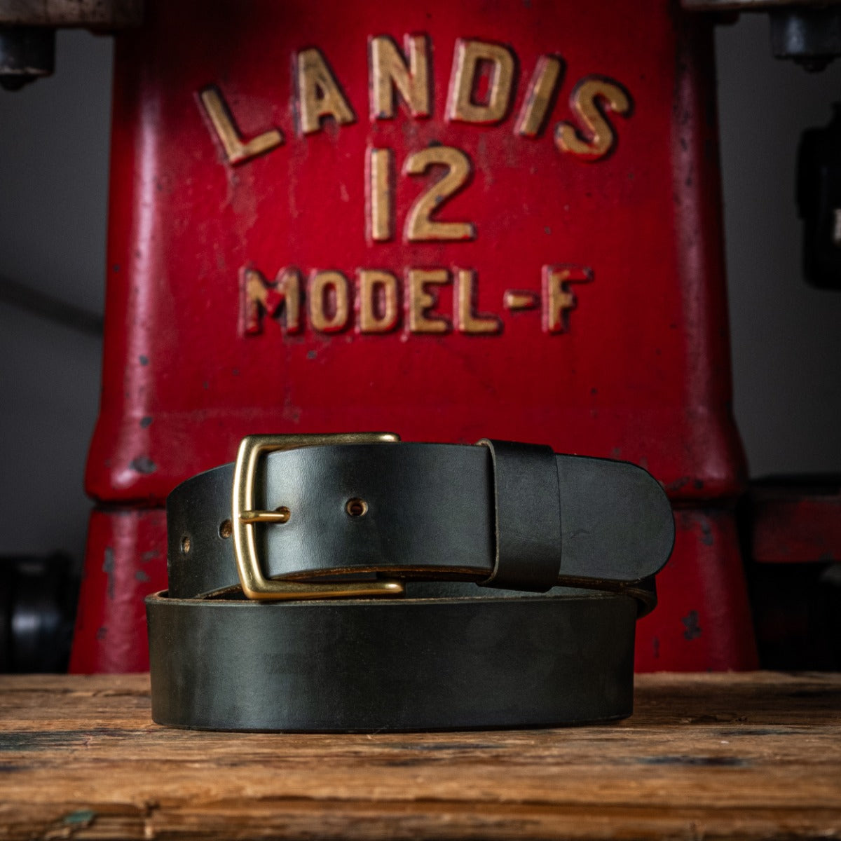 Heavy Duty Leather Work Belt - Olive Wickett & Craig Double Stuffed