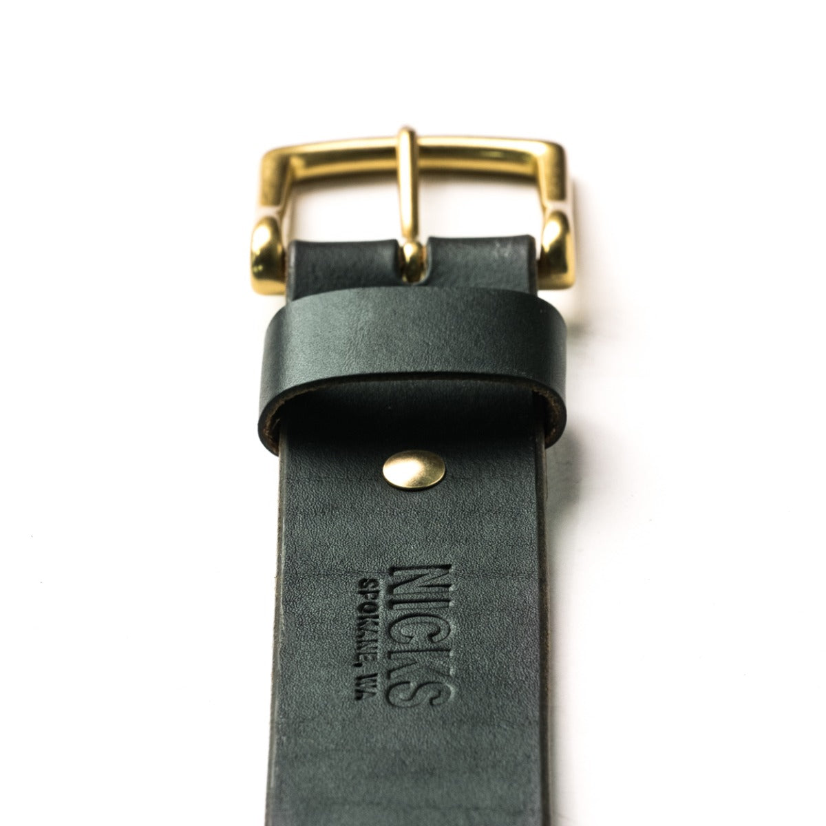 Heavy Duty Leather Work Belt - Olive Wickett & Craig Double Stuffed