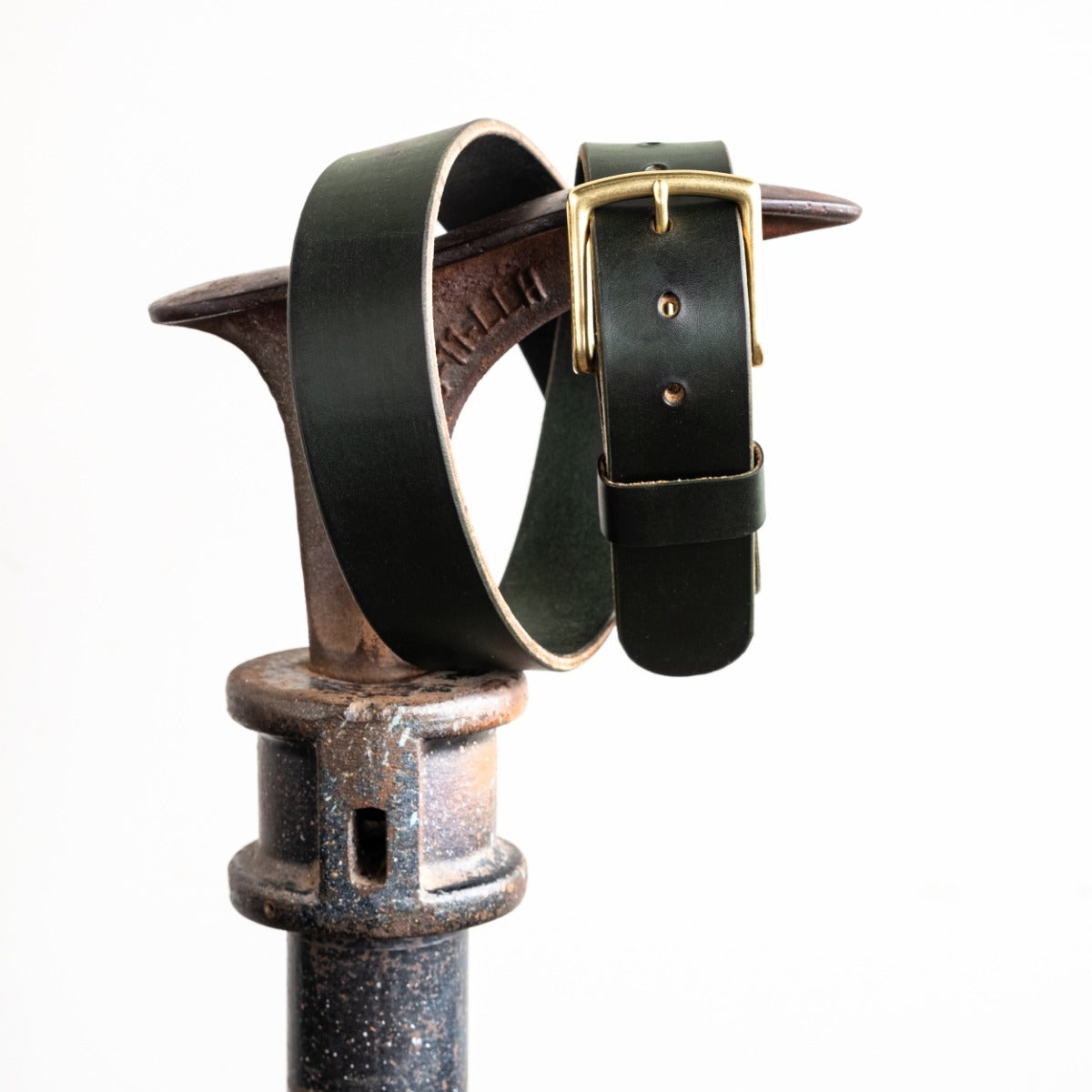 Heavy Duty Leather Work Belt - Olive Wickett & Craig Double Stuffed