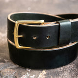 Heavy Duty Leather Work Belt - Olive Wickett & Craig Double Stuffed