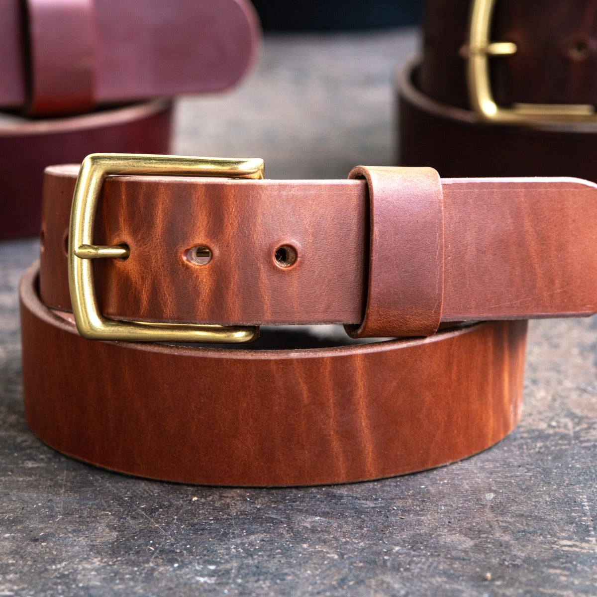 Heavy Duty Leather Work Belt - Natural Wickett & Craig Double Stuffed