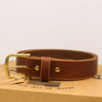Brand new work belt size 50" 64 brown leather brass hardware