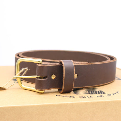 New condition Walnut belt with brass hardware 