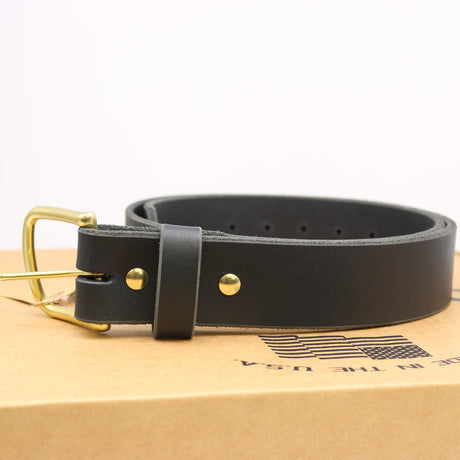 new condition work belt in size 50 grass hardware with black leather 