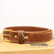New condition gun belt 46" 64 brown leather brass hardware 