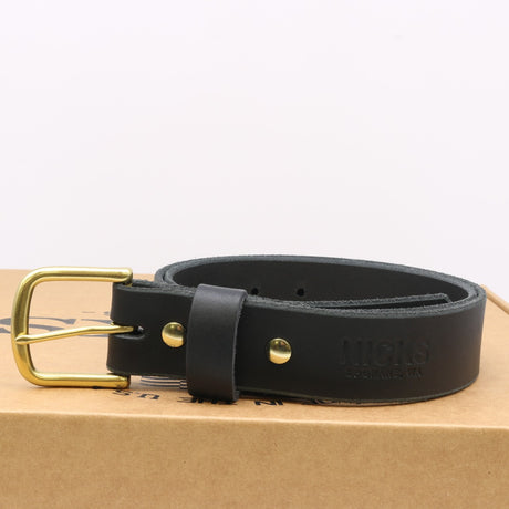 New condition Work belt 36" black leather brass hardware 