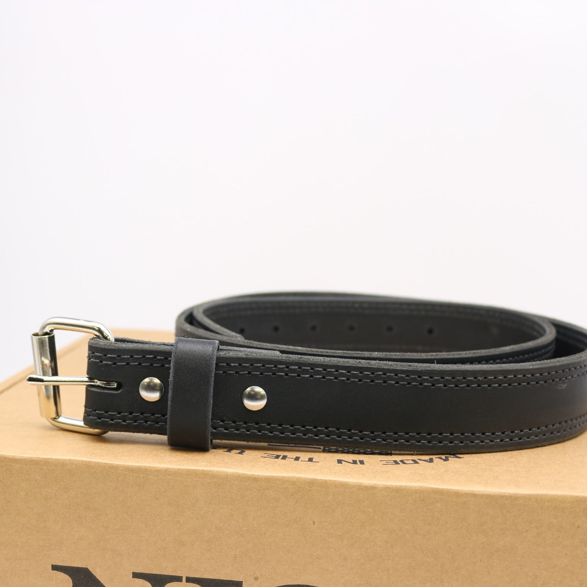 Nicks Double Stitched Work Belt 48 " Black - Ready to Wear!