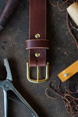 Work Belt - Chocolate - 1 1/2" STANDARD - 12-14oz