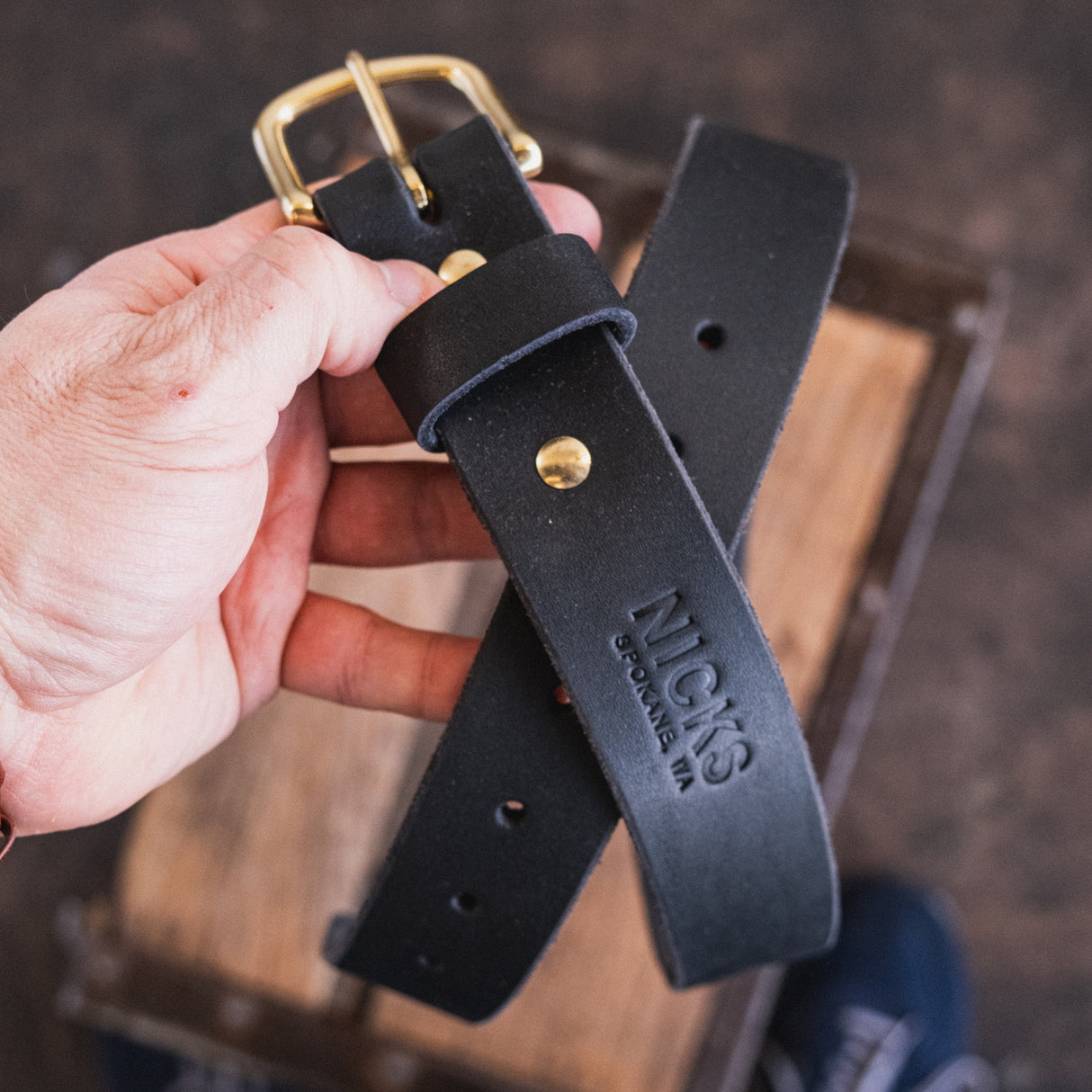 In Stock - Classic Work Belt / 1964 Black Smooth 1.5” / Waist Size 32 (Belt Size 36)