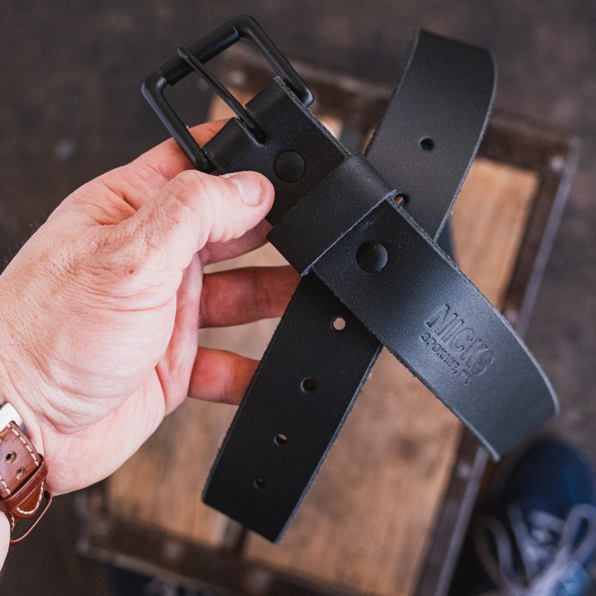 In Stock - Classic Work Belt / 1964 Blackout 1.5” / Waist Size 40 (Belt Size 44)