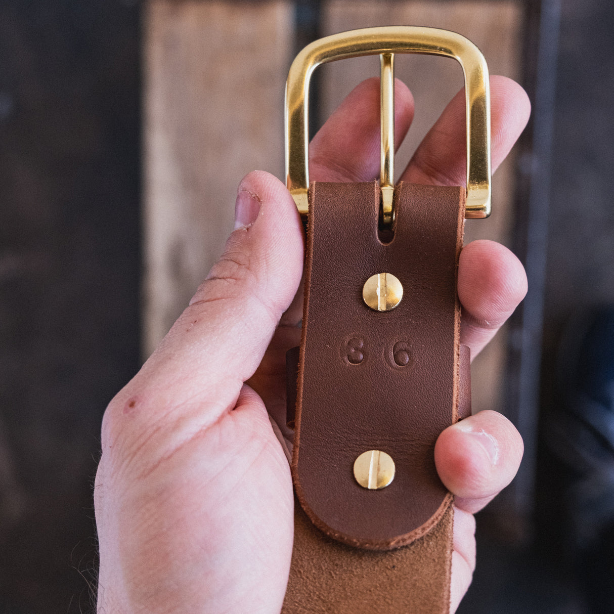 In Stock - Classic Work Belt / 1964 Brown Smooth 1.5” / Waist Size 32 (Belt Size 36)