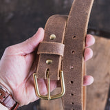In Stock - Classic Work Belt / 1964 Tan Roughout 1.5” / Waist Size 38 (Belt Size 42)