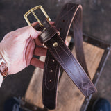 In Stock - Appaloosa Gunslinger Belt / Buck Brown Double Stuffed 1.5” / Waist Size 50 (Belt Size 54)
