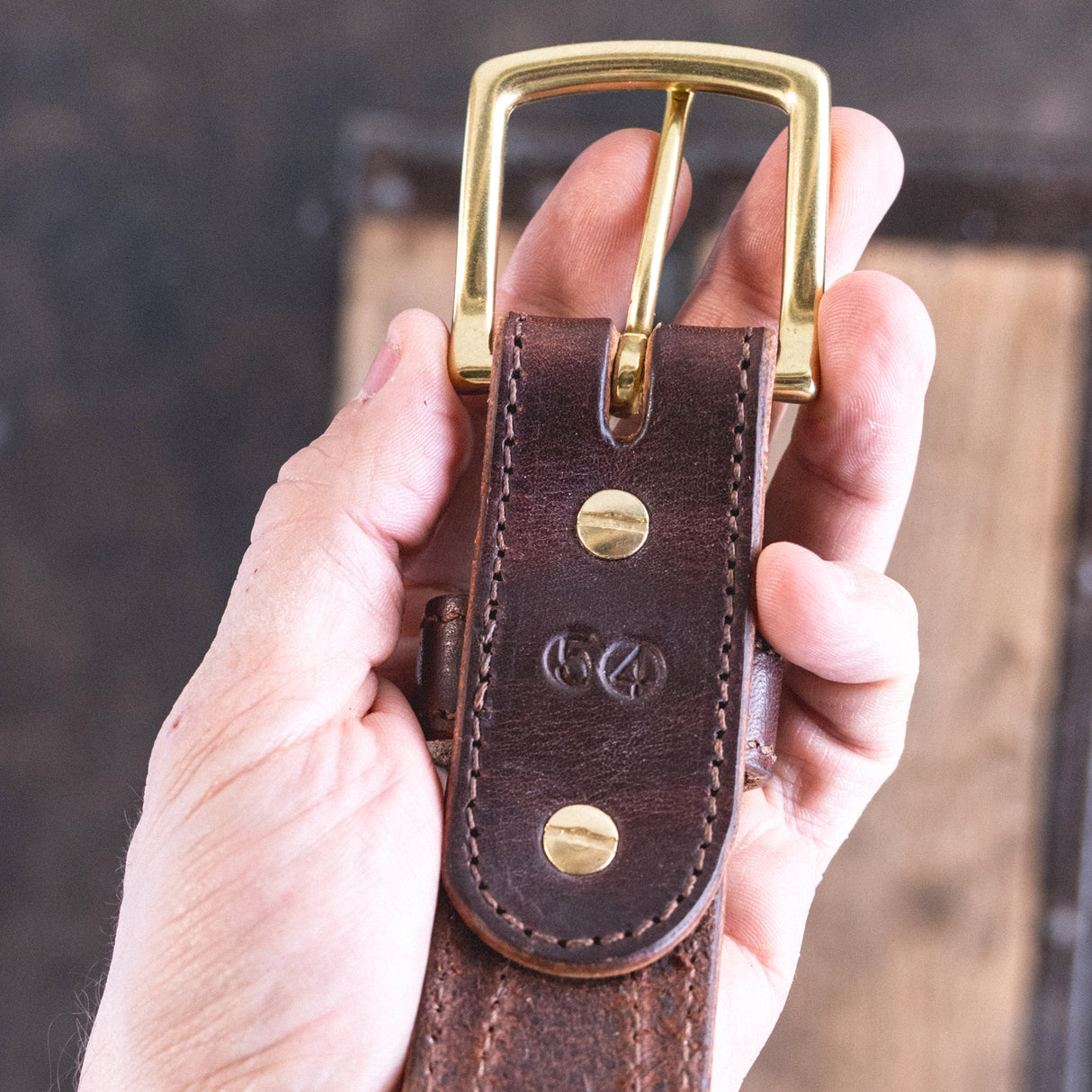 In Stock - Appaloosa Gunslinger Belt / Buck Brown Double Stuffed 1.5” / Waist Size 50 (Belt Size 54)