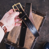 In Stock - Heritage Belt / Brown Waxed Flesh 1.5” / Waist Size 32 (Belt Size 36)