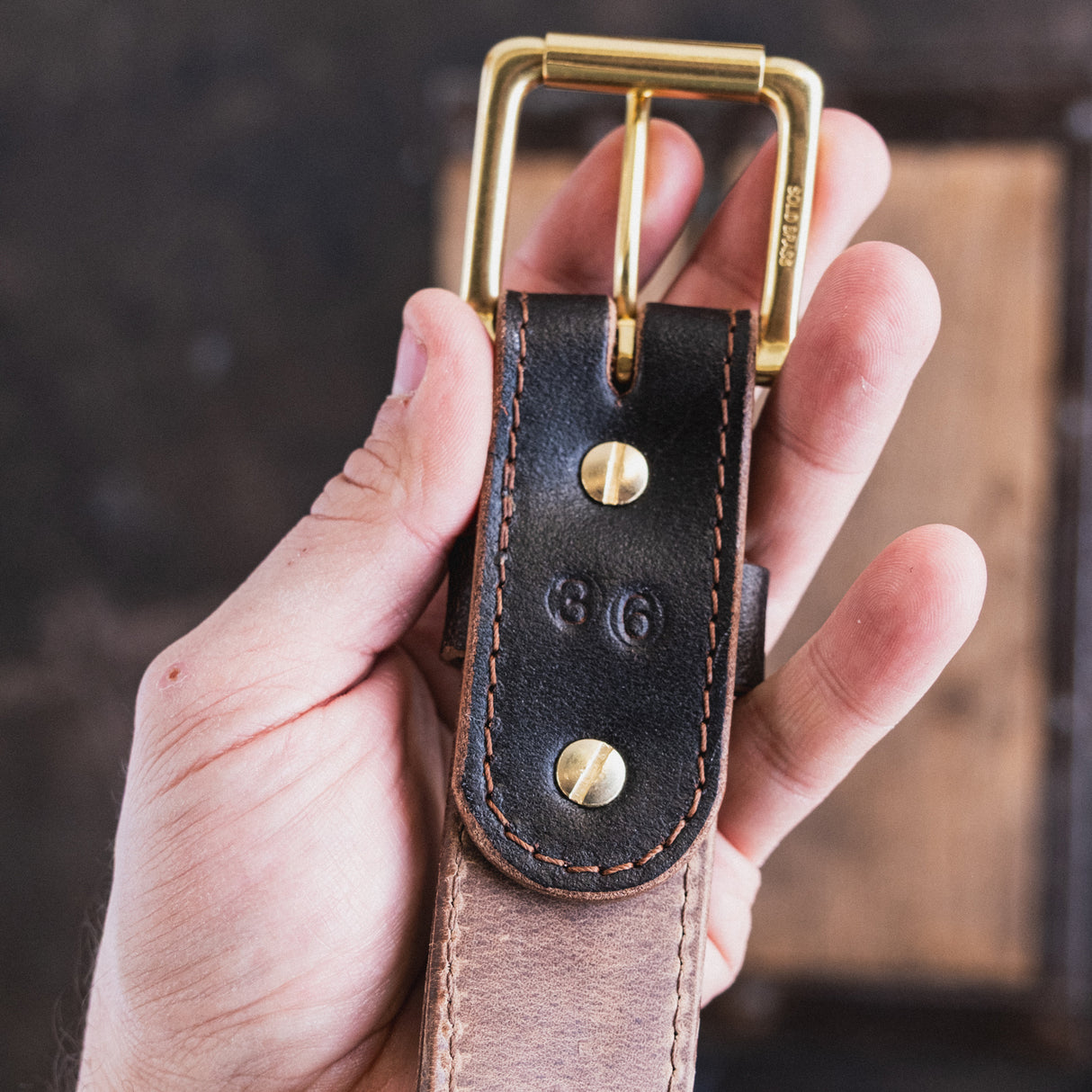 In Stock - Heritage Belt / Brown Waxed Flesh 1.5” / Waist Size 32 (Belt Size 36)