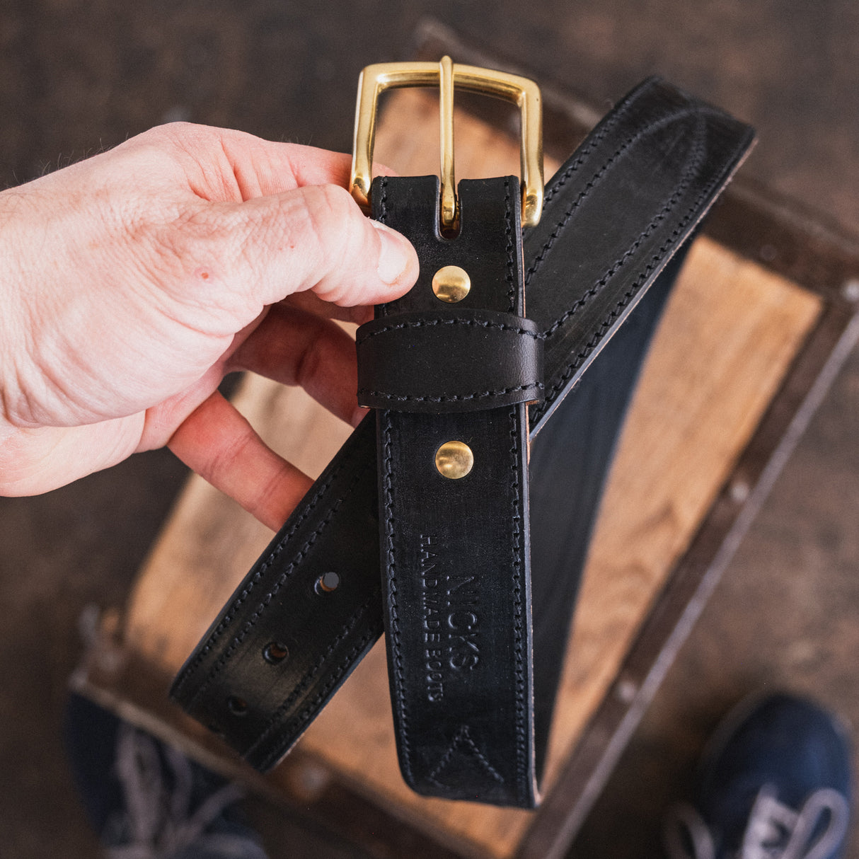 In Stock - Appaloosa Gunslinger Belt / Black Double Stuffed 1.5” / Waist Size 40 (Belt Size 44)
